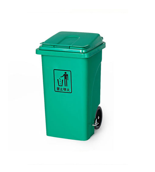 Пластиковый мусорный бак на колесах для использования вне помещений (KL-27)